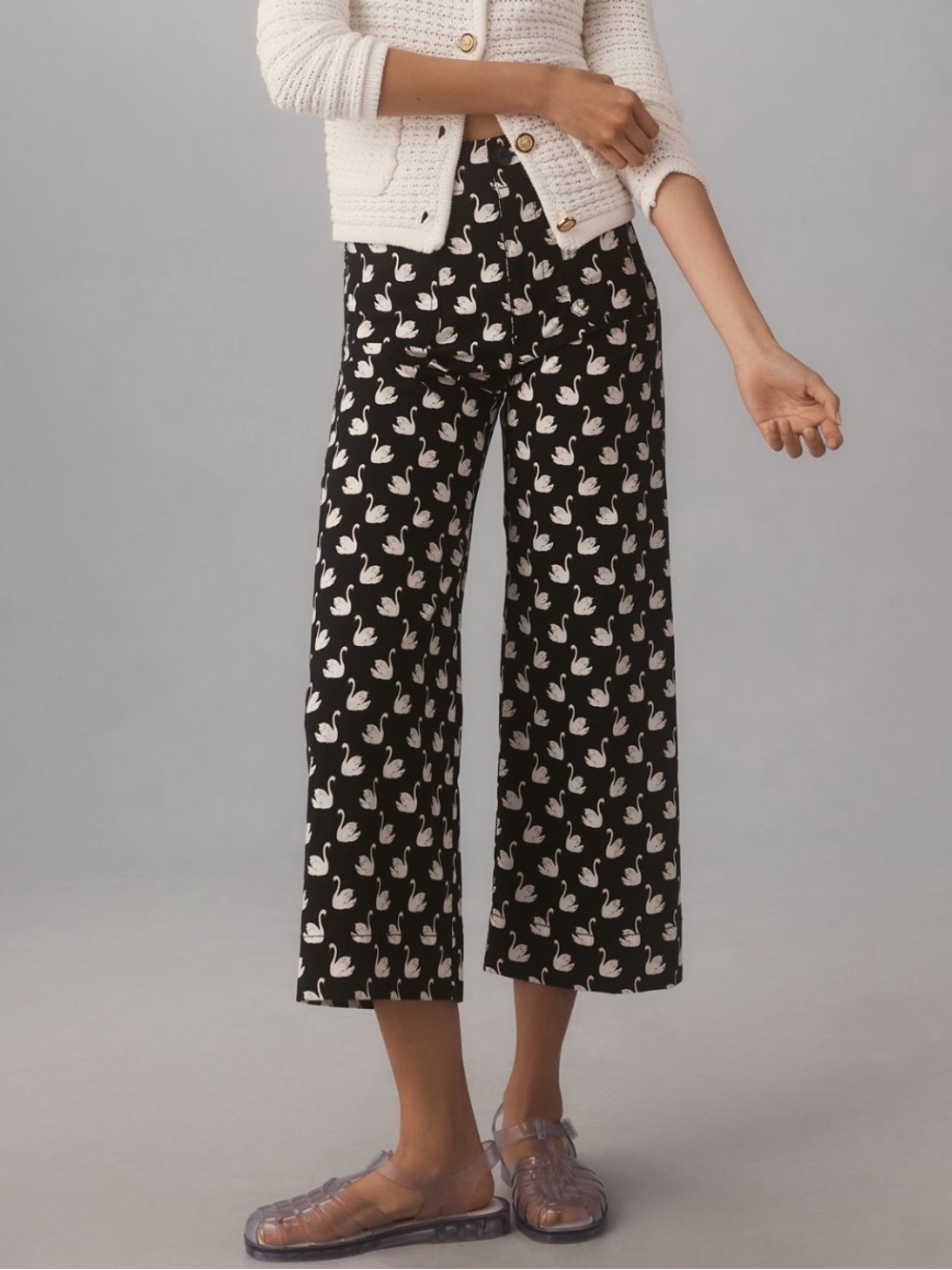 Anthropologie Colette High Rise Wide Leg Crop Pants by Maeve in Magic Fabric - Picture 2 of 9